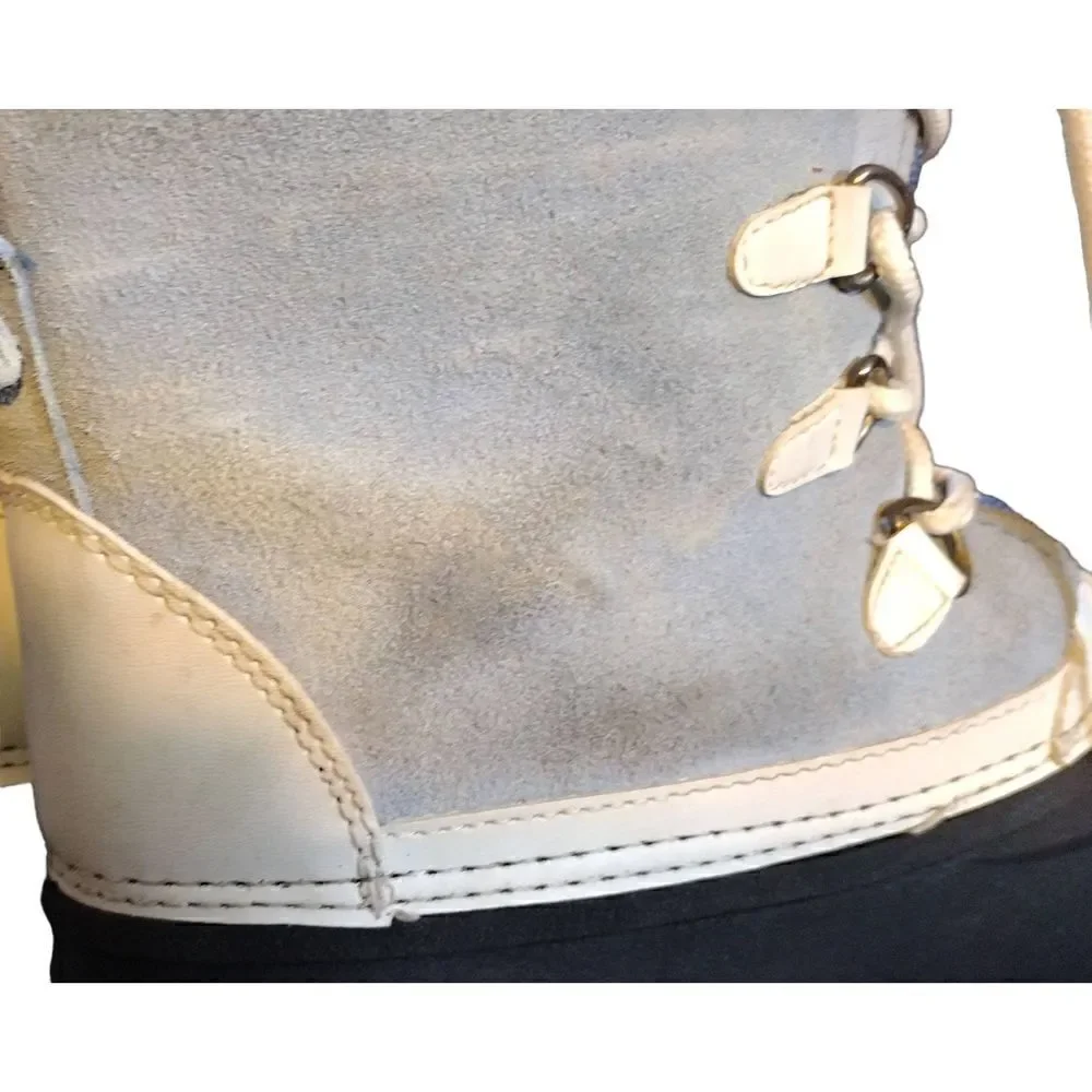 RANGER suede leather snow boots in powder blue suede. Women's size 3. Slight Dis